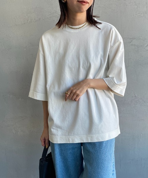 JEANS FACTORY （ジーンズファクトリー）の「[THE SHINZONE/ザ シンゾーン] スマートTシャツ（Tシャツ/カットソー・レディース・ネイビー/ホワイト・0）」の9枚目の写真