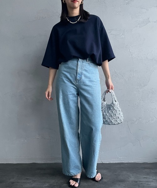 JEANS FACTORY （ジーンズファクトリー）の「[THE SHINZONE/ザ シンゾーン] スマートTシャツ（Tシャツ/カットソー・レディース・ネイビー/ホワイト・0）」の4枚目の写真