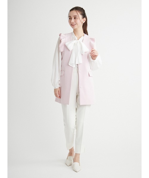 セルフォード フリルスリーブ ジレ ベスト アイボリー CELFORD（セルフォード）の「フリルスリーブジレ（ベスト）」 - WEAR