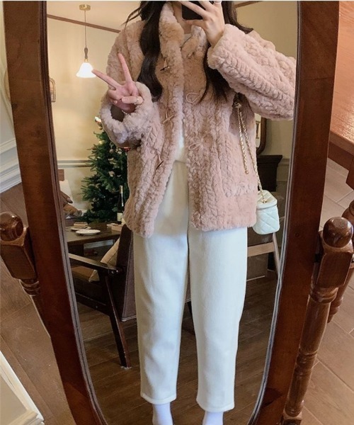 セール】もこもこ トグルボタン フェイクファー コート（その他