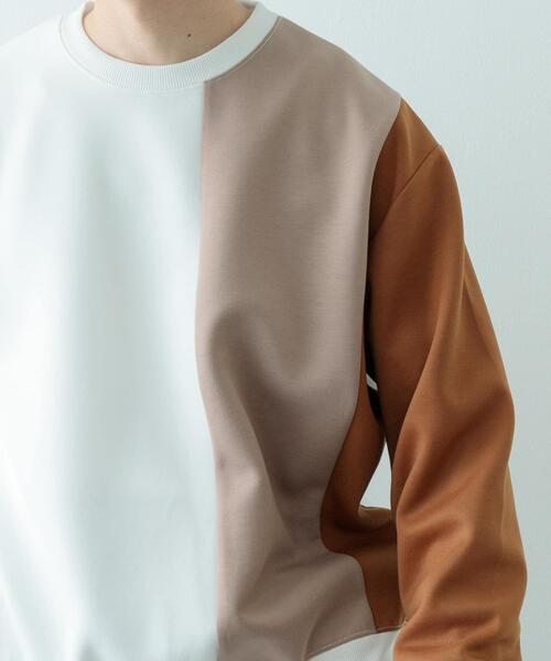 ITEMS URBANRESEARCH(アイテムズ アーバンリサーチ)の「ストレッチダンボール 切替トップス A(スウェット・メンズ・モカ/ネイビー/ブラック・MEDIUM/LARGE)」の7枚目の写真