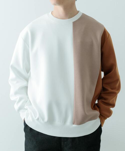 ITEMS URBANRESEARCH(アイテムズ アーバンリサーチ)の「ストレッチダンボール 切替トップス A(スウェット・メンズ・モカ/ネイビー/ブラック・MEDIUM/LARGE)」の9枚目の写真