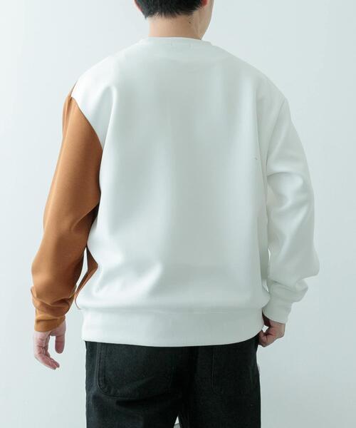 ITEMS URBANRESEARCH(アイテムズ アーバンリサーチ)の「ストレッチダンボール 切替トップス A(スウェット・メンズ・モカ/ネイビー/ブラック・MEDIUM/LARGE)」の11枚目の写真