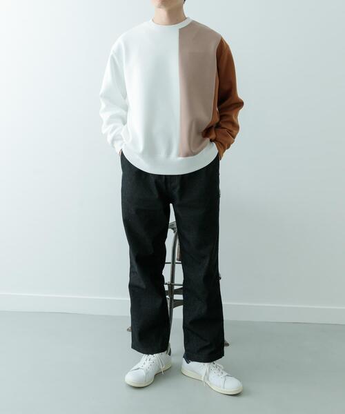 ITEMS URBANRESEARCH(アイテムズ アーバンリサーチ)の「ストレッチダンボール 切替トップス A(スウェット・メンズ・モカ/ネイビー/ブラック・MEDIUM/LARGE)」の12枚目の写真