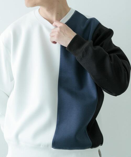 ITEMS URBANRESEARCH(アイテムズ アーバンリサーチ)の「ストレッチダンボール 切替トップス A(スウェット・メンズ・モカ/ネイビー/ブラック・MEDIUM/LARGE)」の17枚目の写真