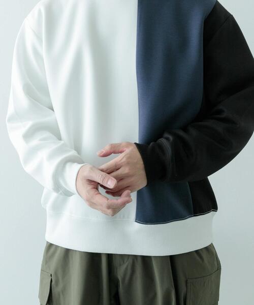 ITEMS URBANRESEARCH(アイテムズ アーバンリサーチ)の「ストレッチダンボール 切替トップス A(スウェット・メンズ・モカ/ネイビー/ブラック・MEDIUM/LARGE)」の18枚目の写真