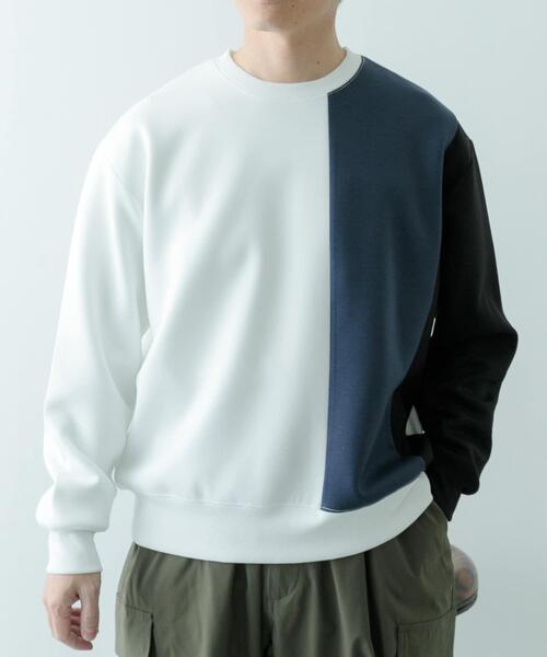 ITEMS URBANRESEARCH(アイテムズ アーバンリサーチ)の「ストレッチダンボール 切替トップス A(スウェット・メンズ・モカ/ネイビー/ブラック・MEDIUM/LARGE)」の19枚目の写真