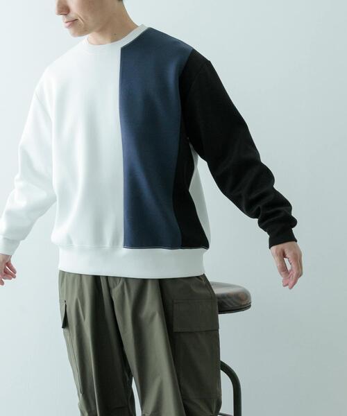 ITEMS URBANRESEARCH(アイテムズ アーバンリサーチ)の「ストレッチダンボール 切替トップス A(スウェット・メンズ・モカ/ネイビー/ブラック・MEDIUM/LARGE)」の21枚目の写真