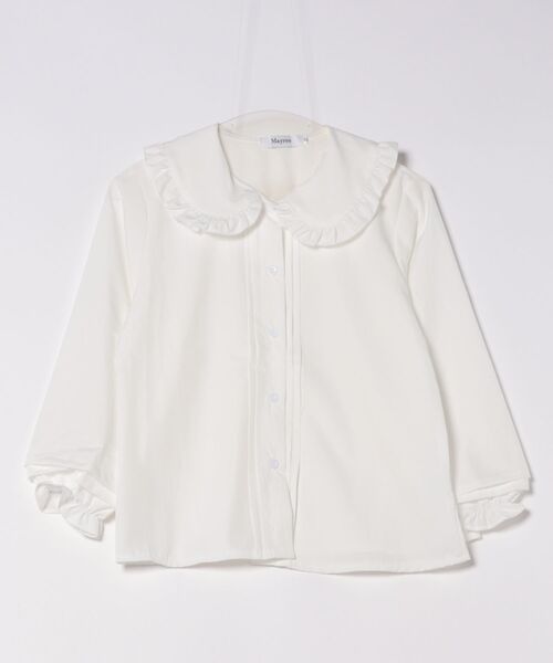 Mayree(メイリー)の「【Mayree】ビッグカラー フリル ボリュームスリーブ ブラウス(シャツ/ブラウス・レディース・ホワイト・SMALL/MEDIUM/LARGE)」の4枚目の写真