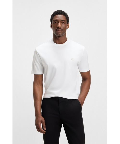 BOSS レギュラーフィットTシャツ コットン/リネン/シルク BOSS - レギュラーフィットTシャツ コットン/リネン/シルク