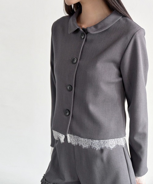 UNE MANSION（ユヌマンション）の「【UNE ORIGINAL】【セット着用可能】ラブリーロゼレースフリルショートパンツ（その他パンツ・レディース・チャコール/ブラック・SMALL/MEDIUM/LARGE）」の16枚目の写真