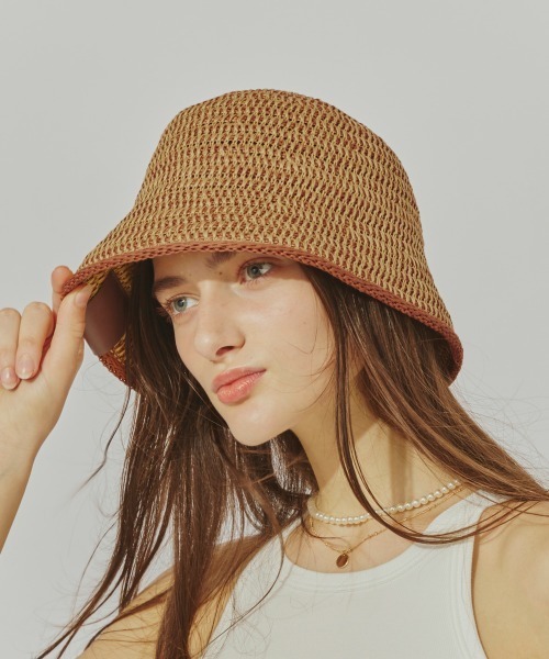 Chapeau d' O（シャポードオー）の「Chapeau d' O  TM Ini-Tab Bucket / シャポードオー（ハット・レディース・ブラック/ベージュ・M/57.5cm）」の14枚目の写真