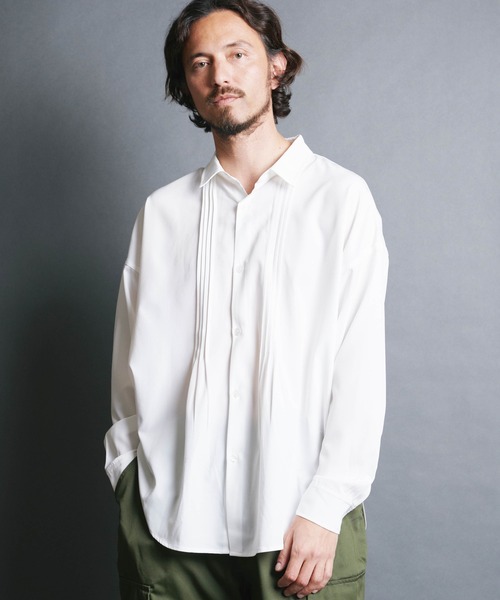 Magine(マージン)の「【SELECT】IR:PE STRETCH PIN TUCK SHIRTS L/S/ ブロード ピンタックシャツ ロングスリーブ(シャツ/ブラウス・メンズ・ホワイト/ブラック・L/M/XL)」の5枚目の写真