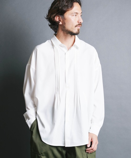 Magine(マージン)の「【SELECT】IR:PE STRETCH PIN TUCK SHIRTS L/S/ ブロード ピンタックシャツ ロングスリーブ(シャツ/ブラウス・メンズ・ホワイト/ブラック・L/M/XL)」の6枚目の写真