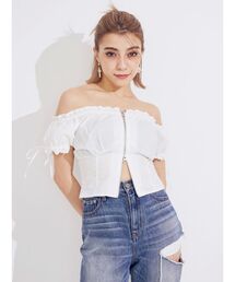 EVRIS | フロントジップリボンオフショルブラウス(シャツ/ブラウス)