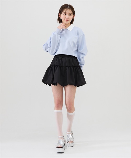 REDYAZEL（レディアゼル）の「襟つきタックスリーブトップス（Tシャツ/カットソー・レディース・オフホワイト/グレー/サックスブルー・FREE）」の19枚目の写真