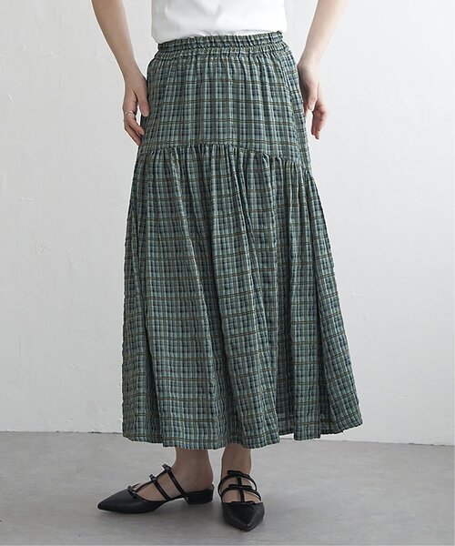 VENCEEXCHANGE（ヴァンスエクスチェンジ）の「ドビーチェック切り替えスカート（スカート・レディース・ブラック/アイボリー/ミント/イエロー系・FREE）」の3枚目の写真