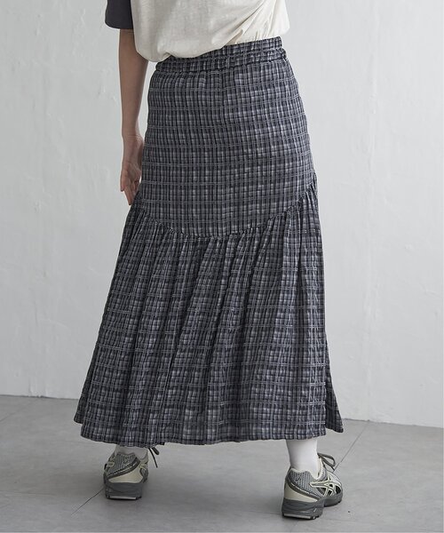 VENCEEXCHANGE（ヴァンスエクスチェンジ）の「ドビーチェック切り替えスカート（スカート・レディース・ブラック/アイボリー/ミント/イエロー系・FREE）」の6枚目の写真