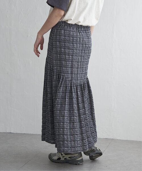 VENCEEXCHANGE（ヴァンスエクスチェンジ）の「ドビーチェック切り替えスカート（スカート・レディース・ブラック/アイボリー/ミント/イエロー系・FREE）」の7枚目の写真