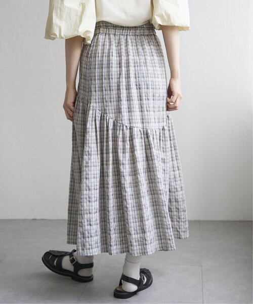 VENCEEXCHANGE（ヴァンスエクスチェンジ）の「ドビーチェック切り替えスカート（スカート・レディース・ブラック/アイボリー/ミント/イエロー系・FREE）」の17枚目の写真