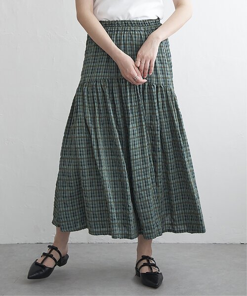 VENCEEXCHANGE（ヴァンスエクスチェンジ）の「ドビーチェック切り替えスカート（スカート・レディース・ブラック/アイボリー/ミント/イエロー系・FREE）」の20枚目の写真