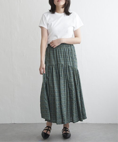 VENCEEXCHANGE（ヴァンスエクスチェンジ）の「ドビーチェック切り替えスカート（スカート・レディース・ブラック/アイボリー/ミント/イエロー系・FREE）」の21枚目の写真
