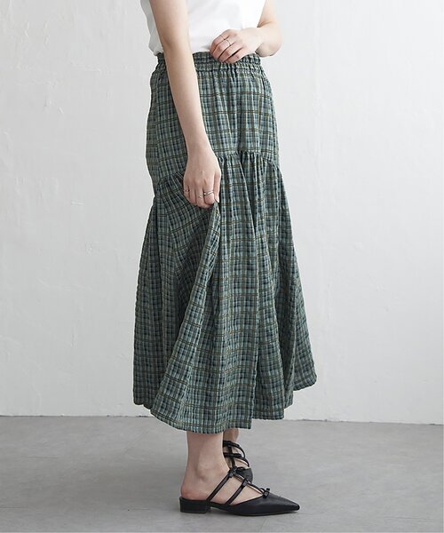 VENCEEXCHANGE（ヴァンスエクスチェンジ）の「ドビーチェック切り替えスカート（スカート・レディース・ブラック/アイボリー/ミント/イエロー系・FREE）」の22枚目の写真