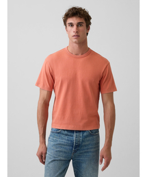 GAP（ギャップ）の「ヘビーウェイト クロップドTシャツ 半袖 (ユニセックス)（Tシャツ/カットソー）」