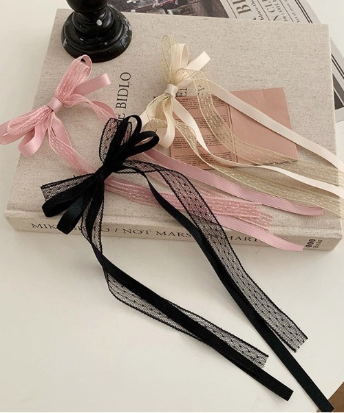 SHEPP(シープ)の「【2個セット】レースリボンヘアピン(ヘアピン・レディース・ホワイト/ピンク/ブラック・F)」の5枚目の写真