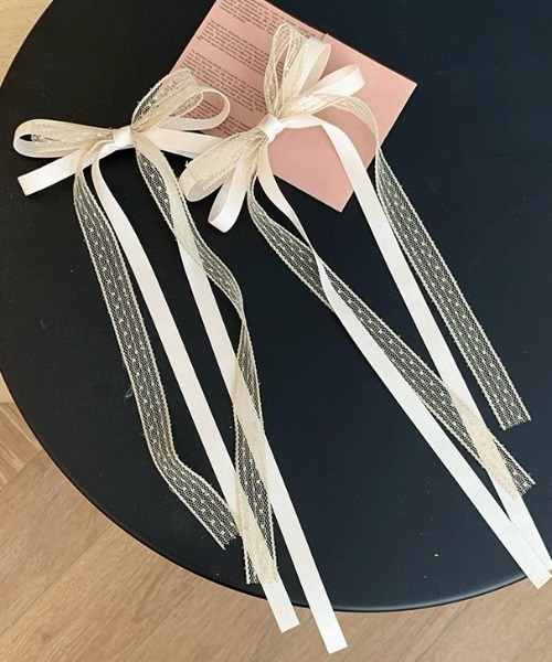 SHEPP(シープ)の「【2個セット】レースリボンヘアピン(ヘアピン・レディース・ホワイト/ピンク/ブラック・F)」の6枚目の写真