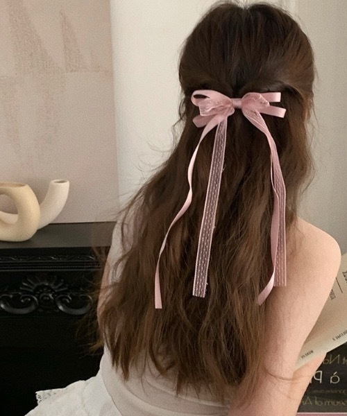 SHEPP(シープ)の「【2個セット】レースリボンヘアピン(ヘアピン・レディース・ホワイト/ピンク/ブラック・F)」の9枚目の写真