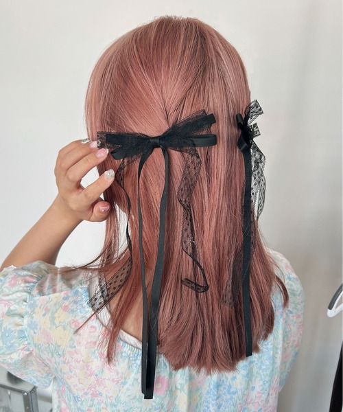 SHEPP(シープ)の「【2個セット】レースリボンヘアピン(ヘアピン・レディース・ホワイト/ピンク/ブラック・F)」の19枚目の写真