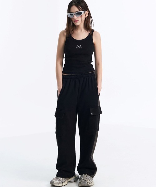 【MUCENT】Doubly Unbalanced Tシャツ & タンクトップ セット セール】MUCENT/RIB スリーブレス(タンクトップ)|MUCENT