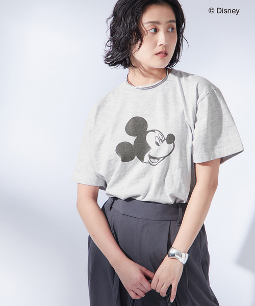 journal standard L'essage（ジャーナルスタンダードレサージュ）の「《追加》【MICKEY】ピグメントTシャツ（Tシャツ/カットソー・レディース・ブラウン/ホワイト/グレー・FREE）」の3枚目の写真