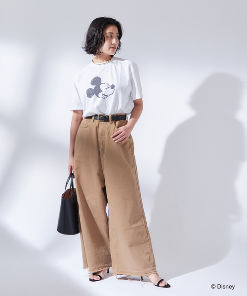 journal standard L'essage（ジャーナルスタンダードレサージュ）の「《追加》【MICKEY】ピグメントTシャツ（Tシャツ/カットソー・レディース・ブラウン/ホワイト/グレー・FREE）」の9枚目の写真