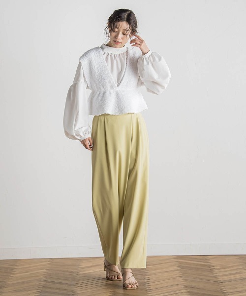 Droite lautreamont（ドロワットロートレアモン）の「バタフライヤーンビスチェ≪手洗い可能≫（ニット/セーター・レディース・ブラック/オフホワイト/ピンク・M）」の8枚目の写真