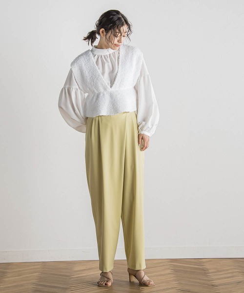 Droite lautreamont（ドロワットロートレアモン）の「バタフライヤーンビスチェ≪手洗い可能≫（ニット/セーター・レディース・ブラック/オフホワイト/ピンク・M）」の10枚目の写真