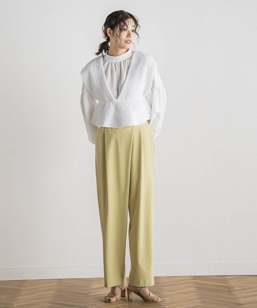 Droite lautreamont（ドロワットロートレアモン）の「バタフライヤーンビスチェ≪手洗い可能≫（ニット/セーター・レディース・ブラック/オフホワイト/ピンク・M）」の12枚目の写真