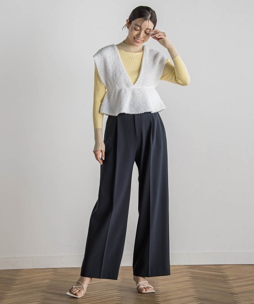 Droite lautreamont（ドロワットロートレアモン）の「バタフライヤーンビスチェ≪手洗い可能≫（ニット/セーター・レディース・ブラック/オフホワイト/ピンク・M）」の13枚目の写真