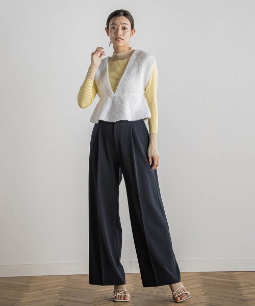 Droite lautreamont（ドロワットロートレアモン）の「バタフライヤーンビスチェ≪手洗い可能≫（ニット/セーター・レディース・ブラック/オフホワイト/ピンク・M）」の14枚目の写真