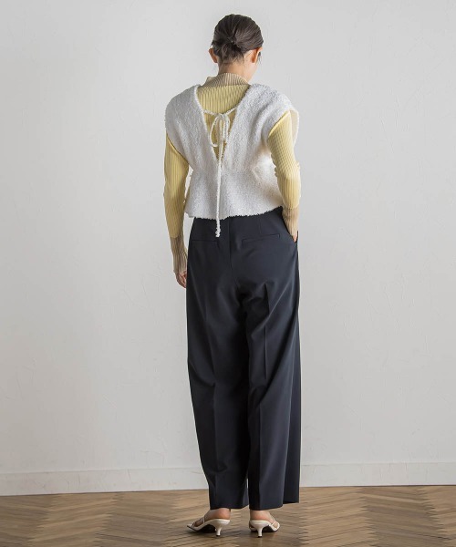 Droite lautreamont（ドロワットロートレアモン）の「バタフライヤーンビスチェ≪手洗い可能≫（ニット/セーター・レディース・ブラック/オフホワイト/ピンク・M）」の15枚目の写真