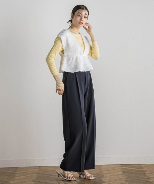 Droite lautreamont（ドロワットロートレアモン）の「バタフライヤーンビスチェ≪手洗い可能≫（ニット/セーター・レディース・ブラック/オフホワイト/ピンク・M）」の16枚目の写真