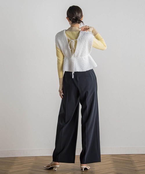 Droite lautreamont（ドロワットロートレアモン）の「バタフライヤーンビスチェ≪手洗い可能≫（ニット/セーター・レディース・ブラック/オフホワイト/ピンク・M）」の17枚目の写真