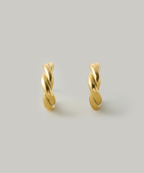 Jolie Toujours（ジョリトゥジュール）の「【汗や水に強い】〈ステンレス〉ツイストフープピアス（ピアス（両耳用）・レディース・ゴールド/シルバー・FREE）」の3枚目の写真