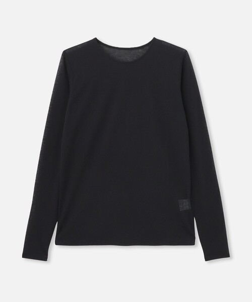 allureville(アルアバイル)の「シアー天竺ロンTEE(Tシャツ/カットソー・レディース・オフホワイト/ブラック・2)」の2枚目の写真