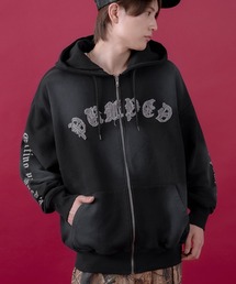 刺しゅうロゴ スウェット ジップパーカー