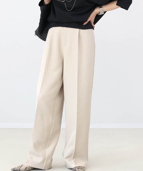 Aletta vita（アレッタビータ）の「フロントタックセンタープレスワイドパンツ（その他パンツ・レディース・ブラック/チャコール/ベージュ・S/M/L）」の18枚目の写真