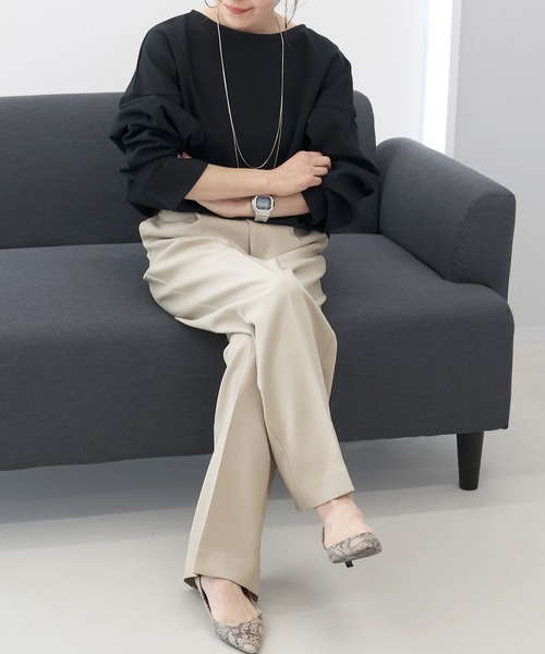 Aletta vita（アレッタビータ）の「フロントタックセンタープレスワイドパンツ（その他パンツ・レディース・ブラック/チャコール/ベージュ・S/M/L）」の20枚目の写真