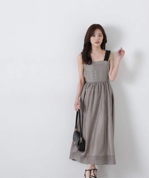 PROPORTION BODY DRESSING(プロポーションボディドレッシング)の「ショルダーフリルシアーチェックワンピース / 1215140413(ワンピース・レディース・ブラック/ブラウン系その他・SMALL/MEDIUM)」の17枚目の写真