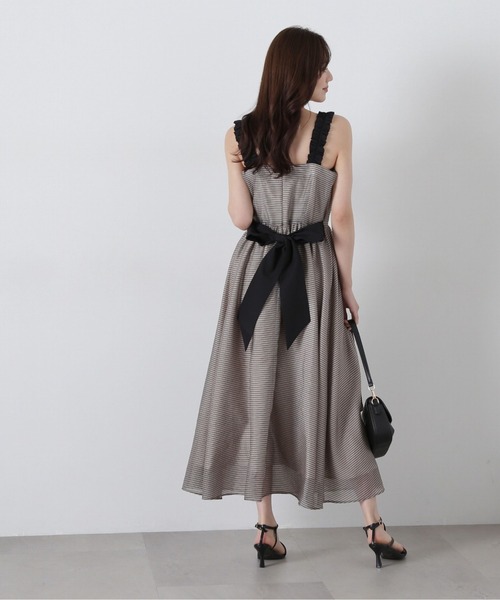 PROPORTION BODY DRESSING(プロポーションボディドレッシング)の「ショルダーフリルシアーチェックワンピース / 1215140413(ワンピース・レディース・ブラック/ブラウン系その他・SMALL/MEDIUM)」の18枚目の写真